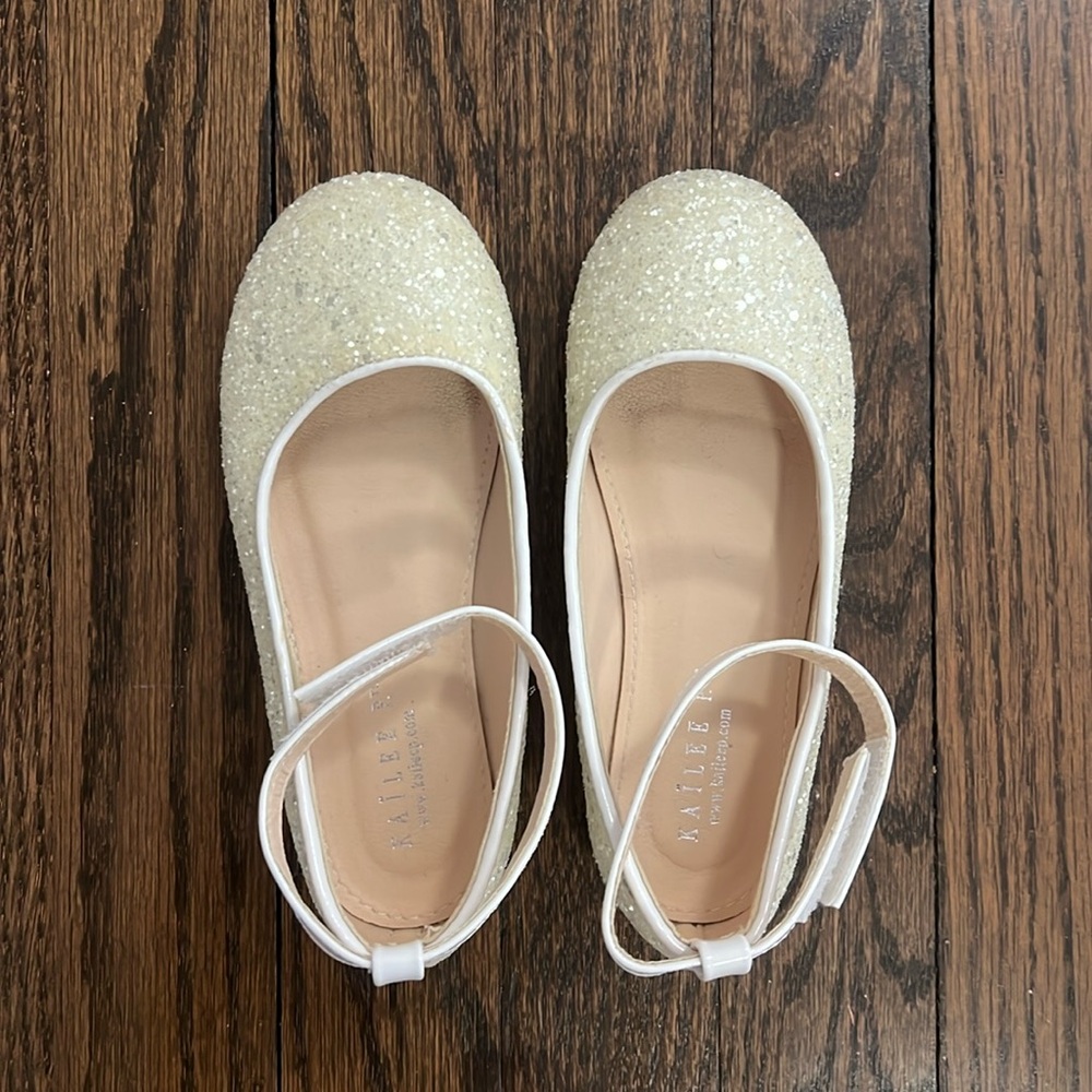 BHLDN Kailee p flower girl glitter Mary Janes